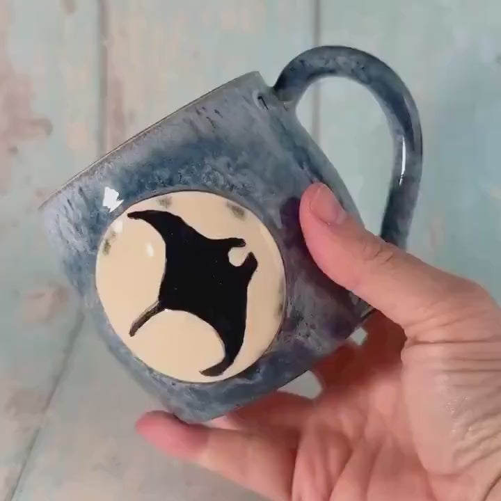 Manta Ray Mug, Large Ceramic Cup
