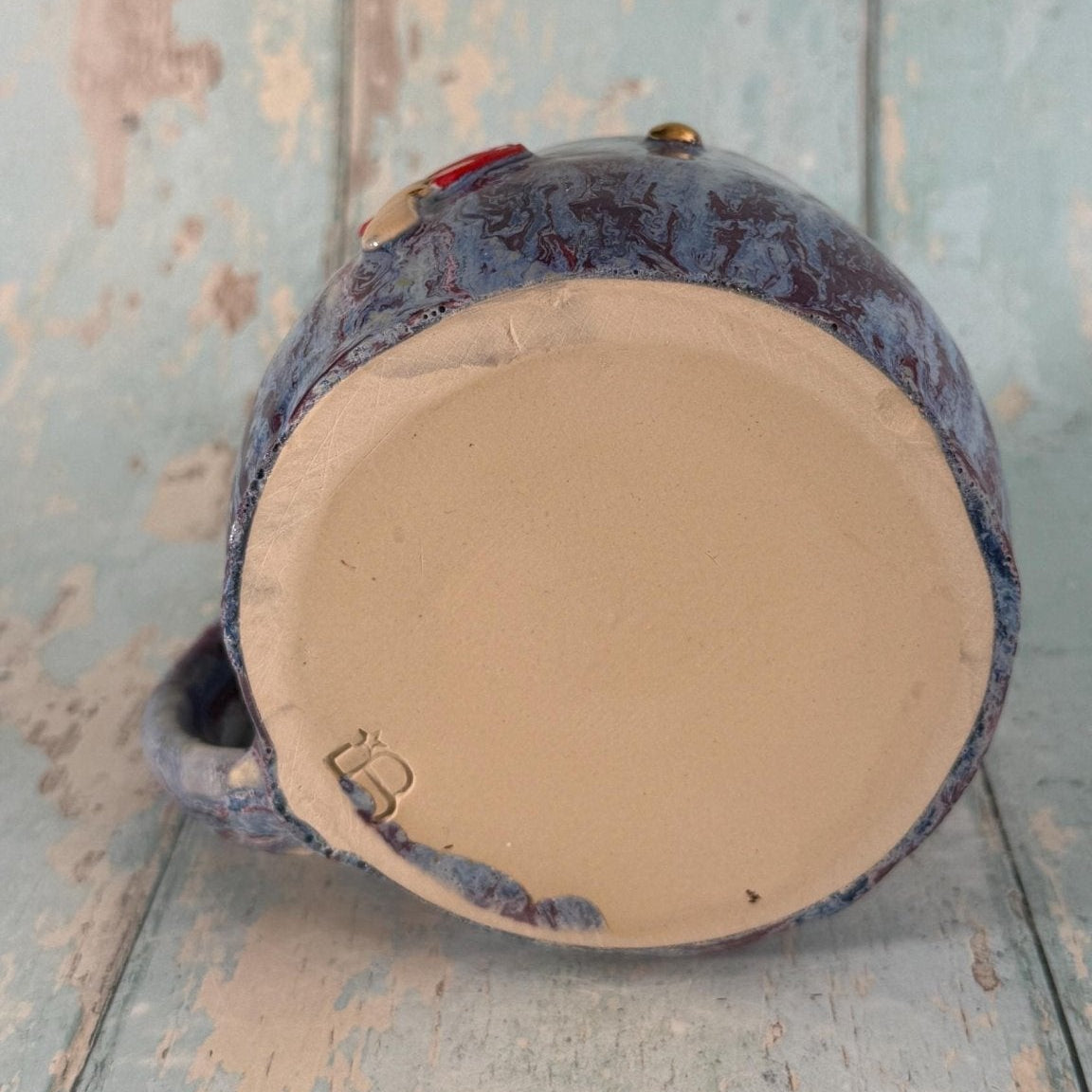 Purple and Red Mushroom Mug, Fungi Ceramic Cup - FJD Ceramics