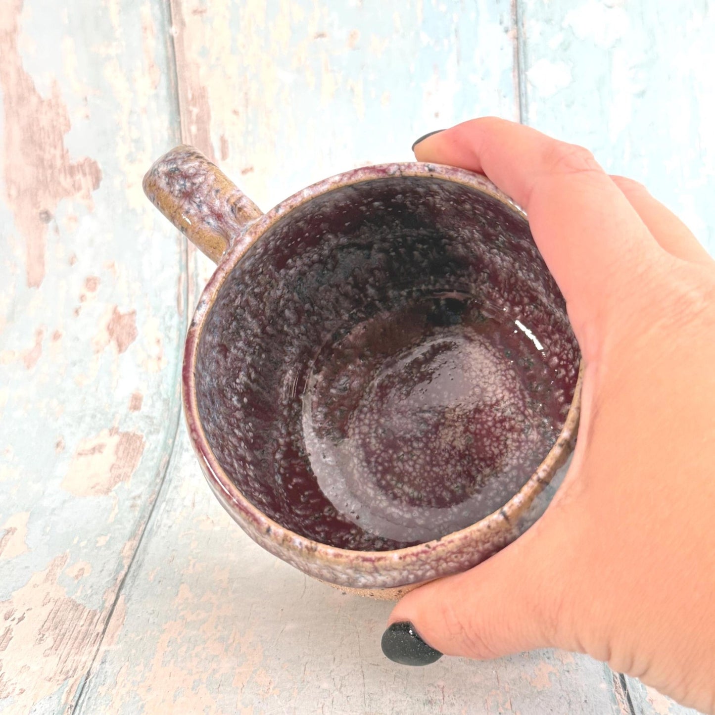 Purple Autumn Fall Mug, Large Ceramic Cup - FJD Ceramics