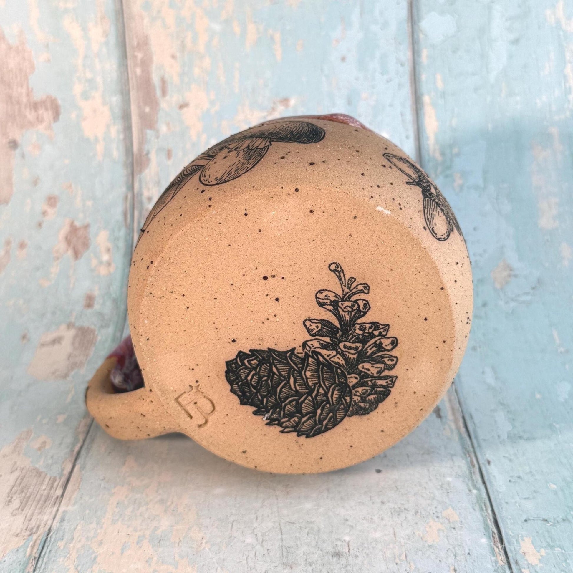 Purple Autumn Fall Mug, Large Ceramic Cup - FJD Ceramics