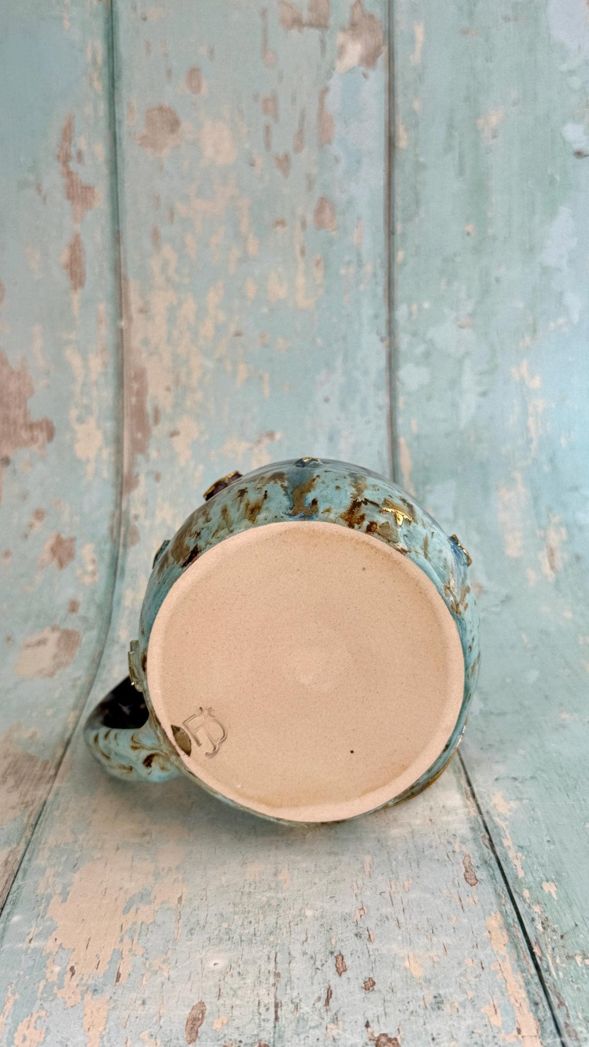 Purple, Blue & Gold Moon Celestial Mug, Large Ceramic Cup - FJD Ceramics