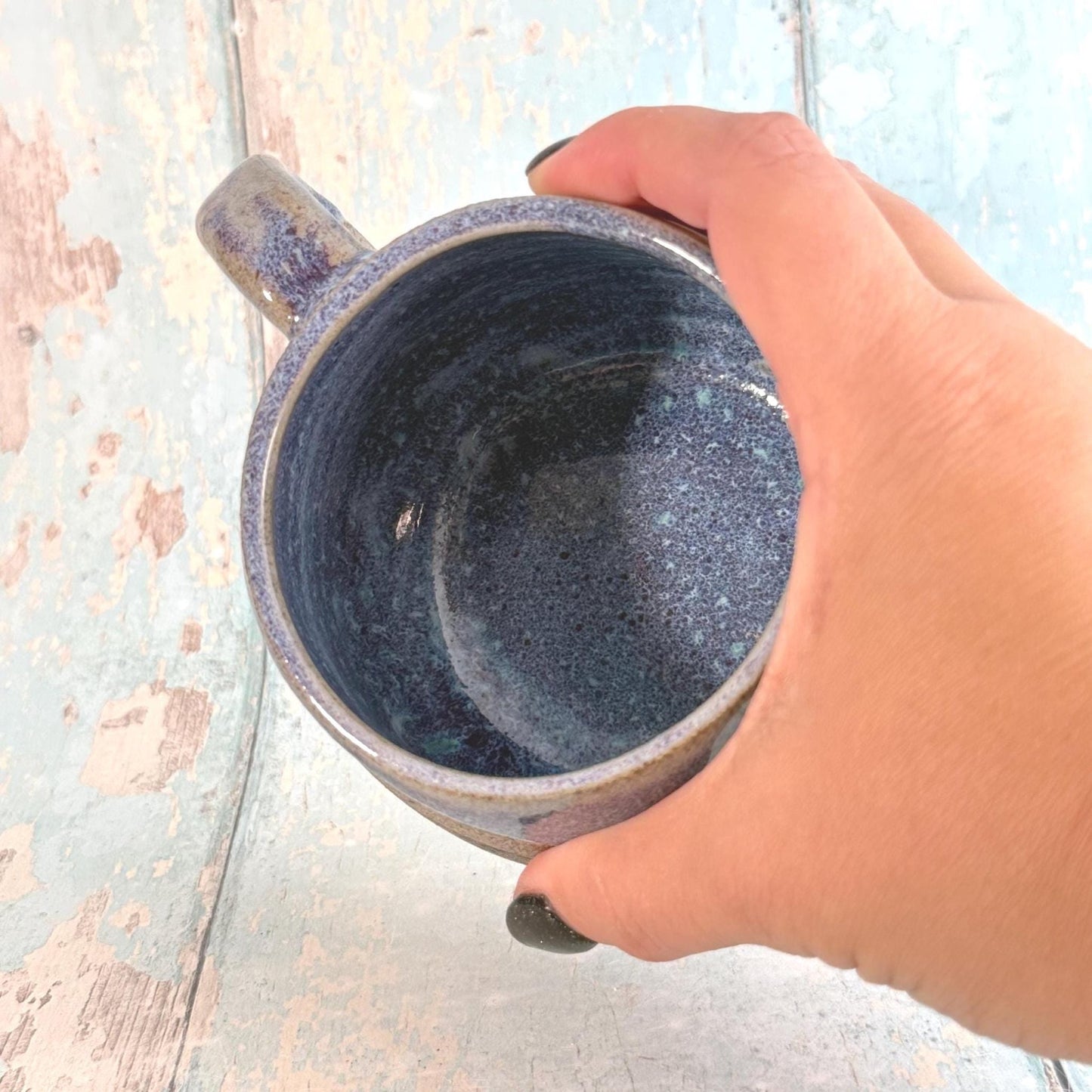 Purple Butterfly Mug, Large Ceramic Cup - FJD Ceramics