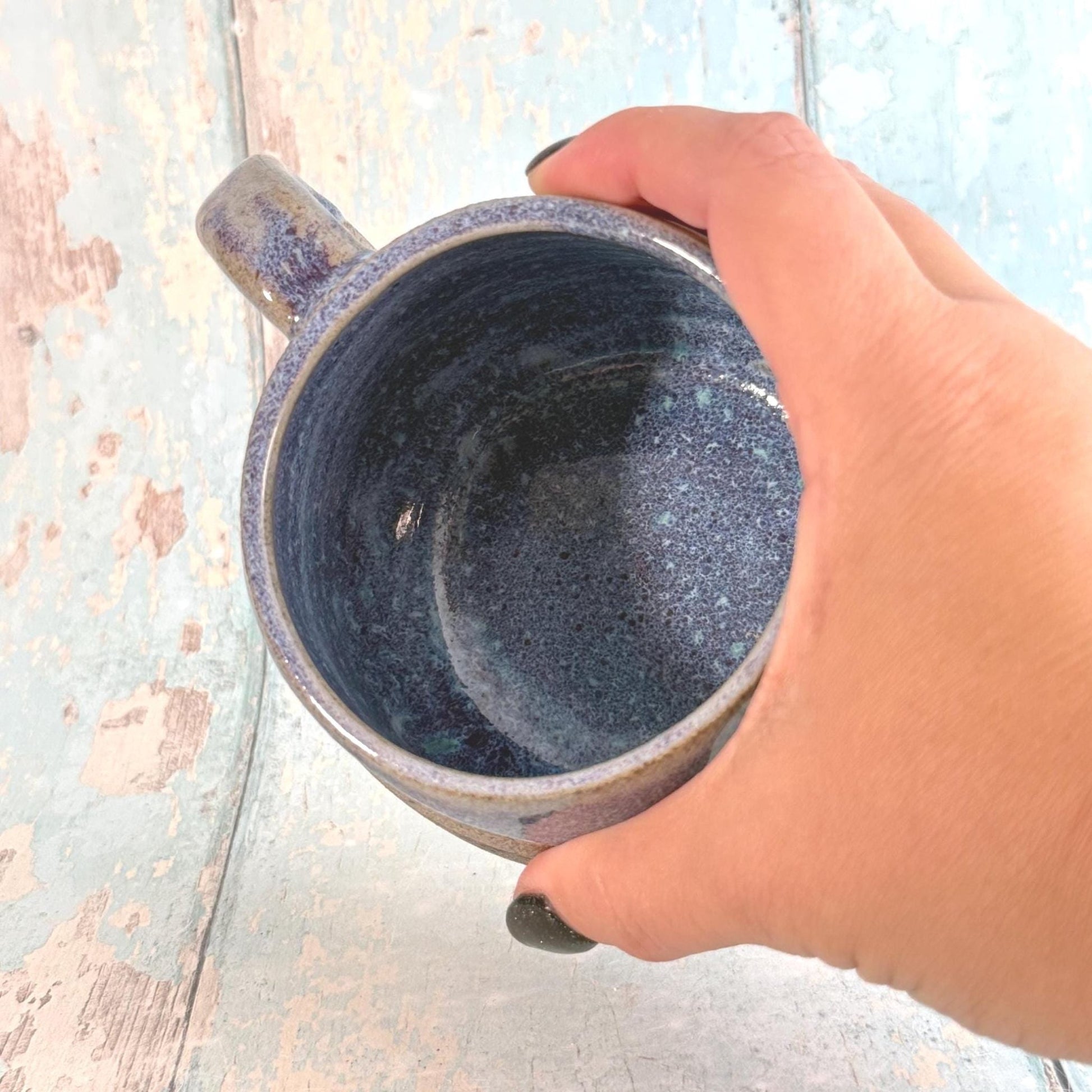 Purple Butterfly Mug, Large Ceramic Cup - FJD Ceramics