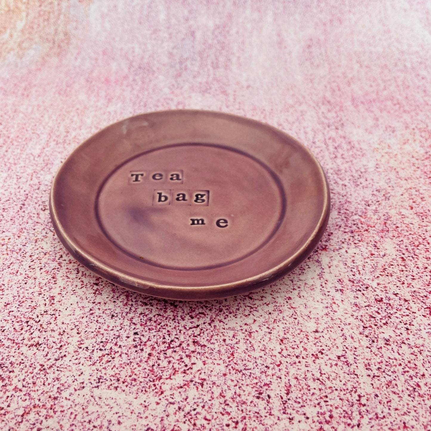 Purple Ceramic Dish, Tea Bag Holder - FJD Ceramics
