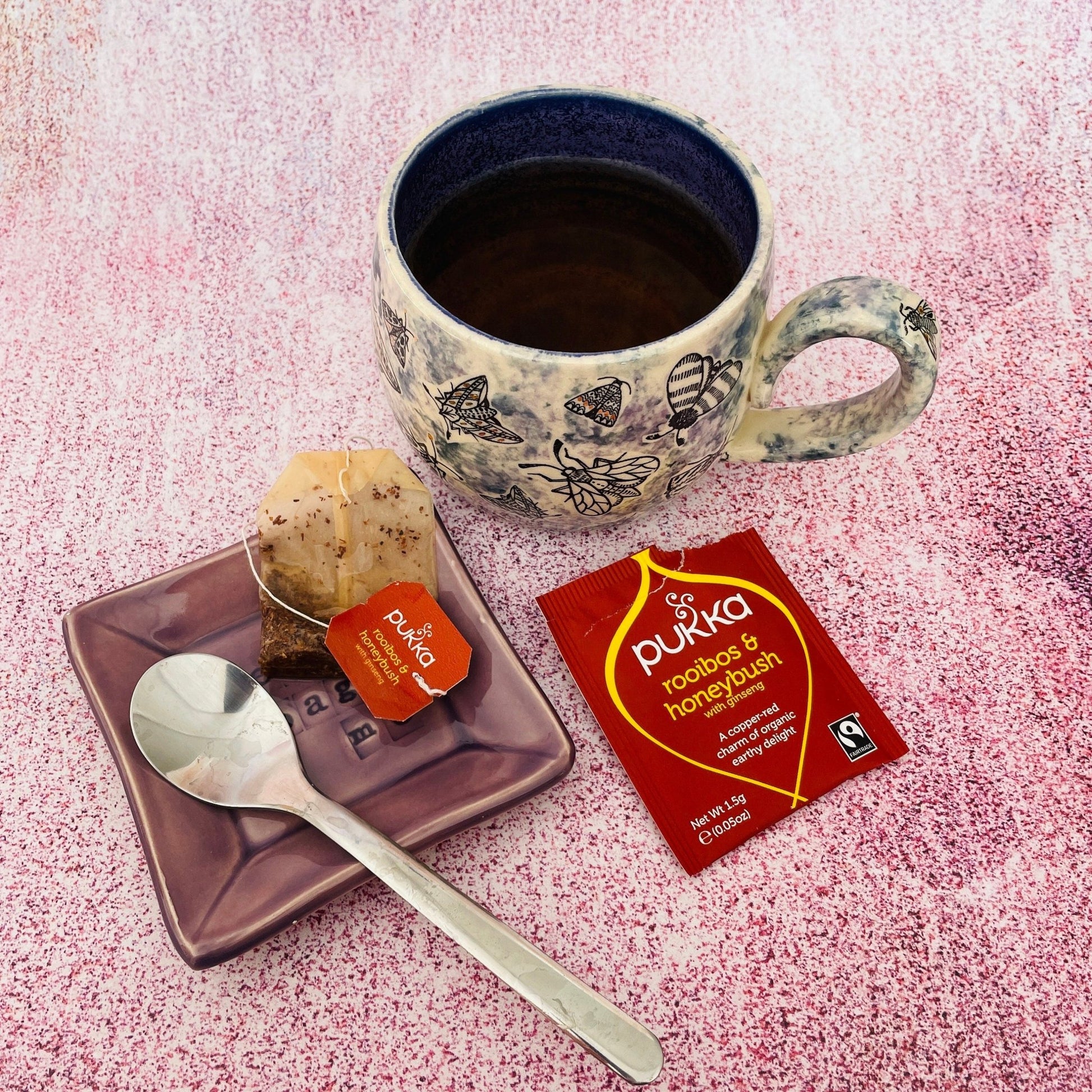 Purple Ceramic Dish, Tea Bag Holder - FJD Ceramics