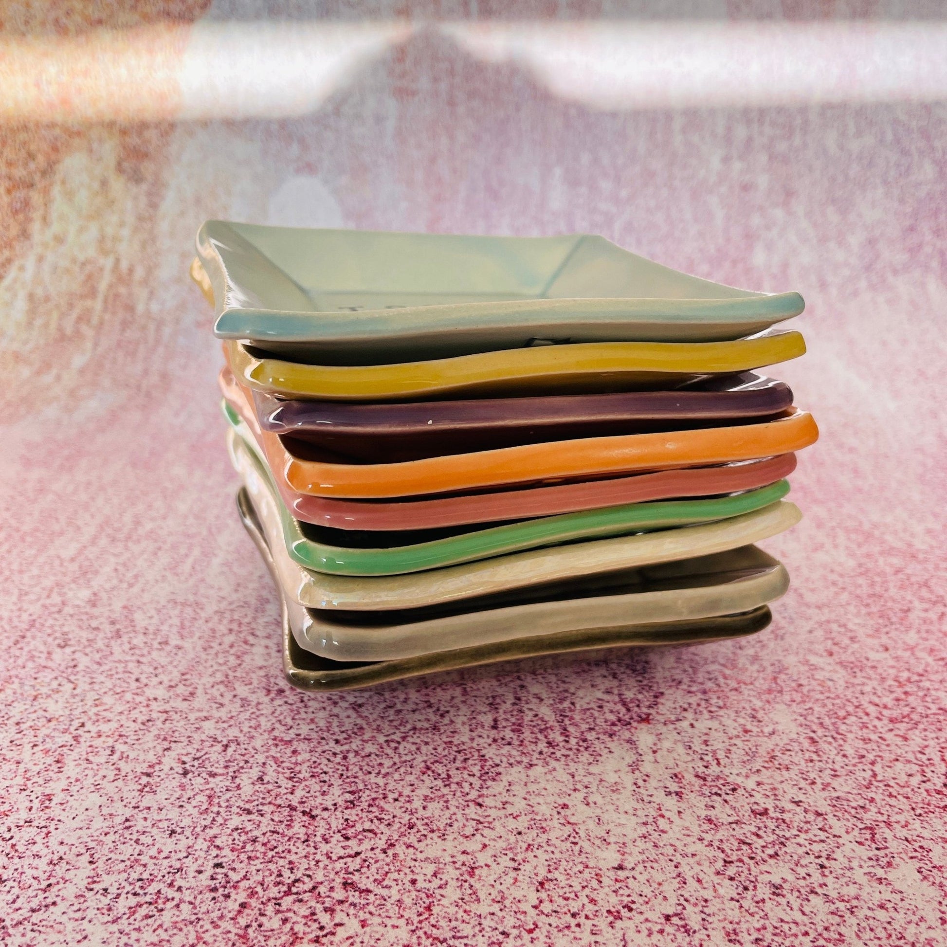 Purple Ceramic Dish, Tea Bag Holder - FJD Ceramics