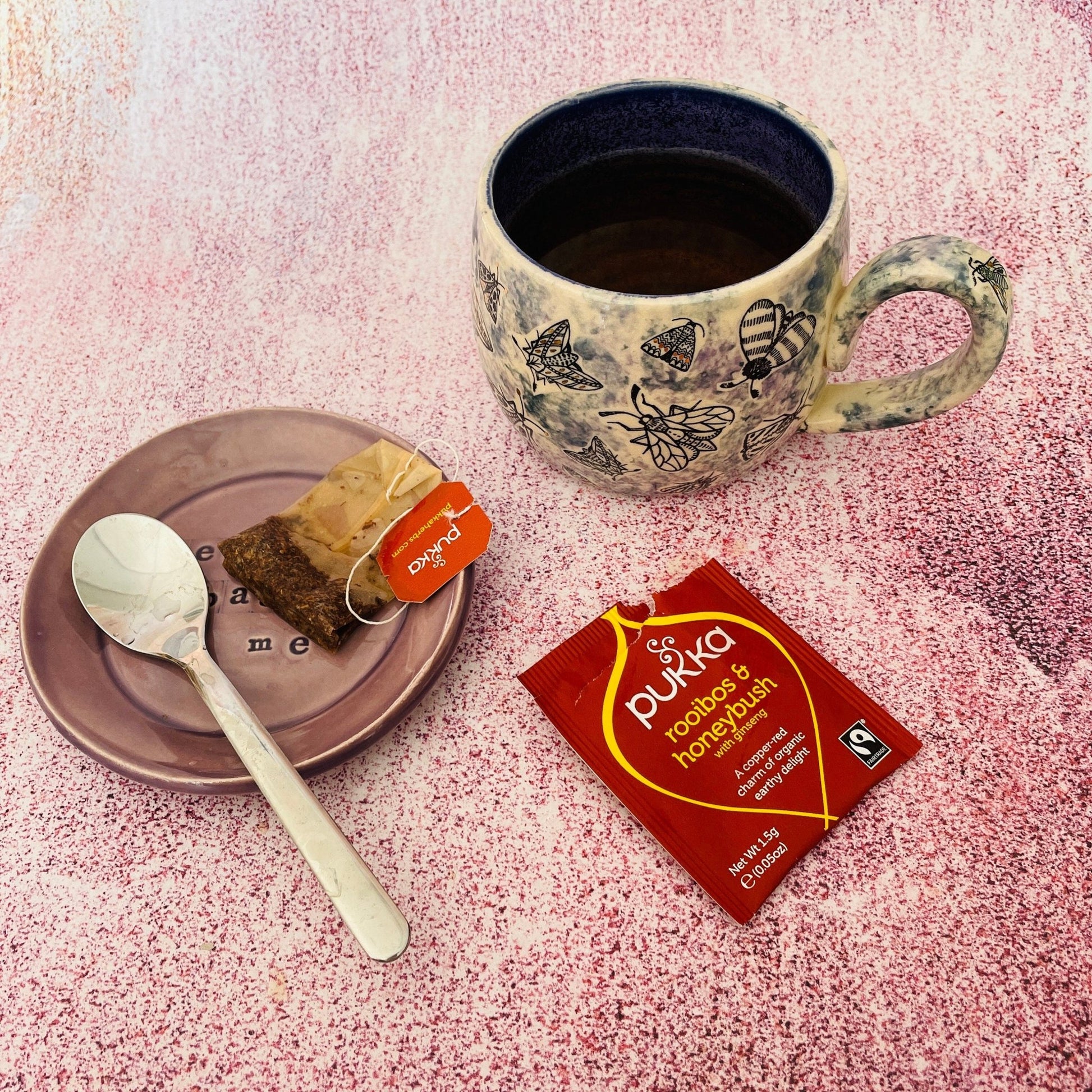 Purple Ceramic Dish, Tea Bag Holder - FJD Ceramics