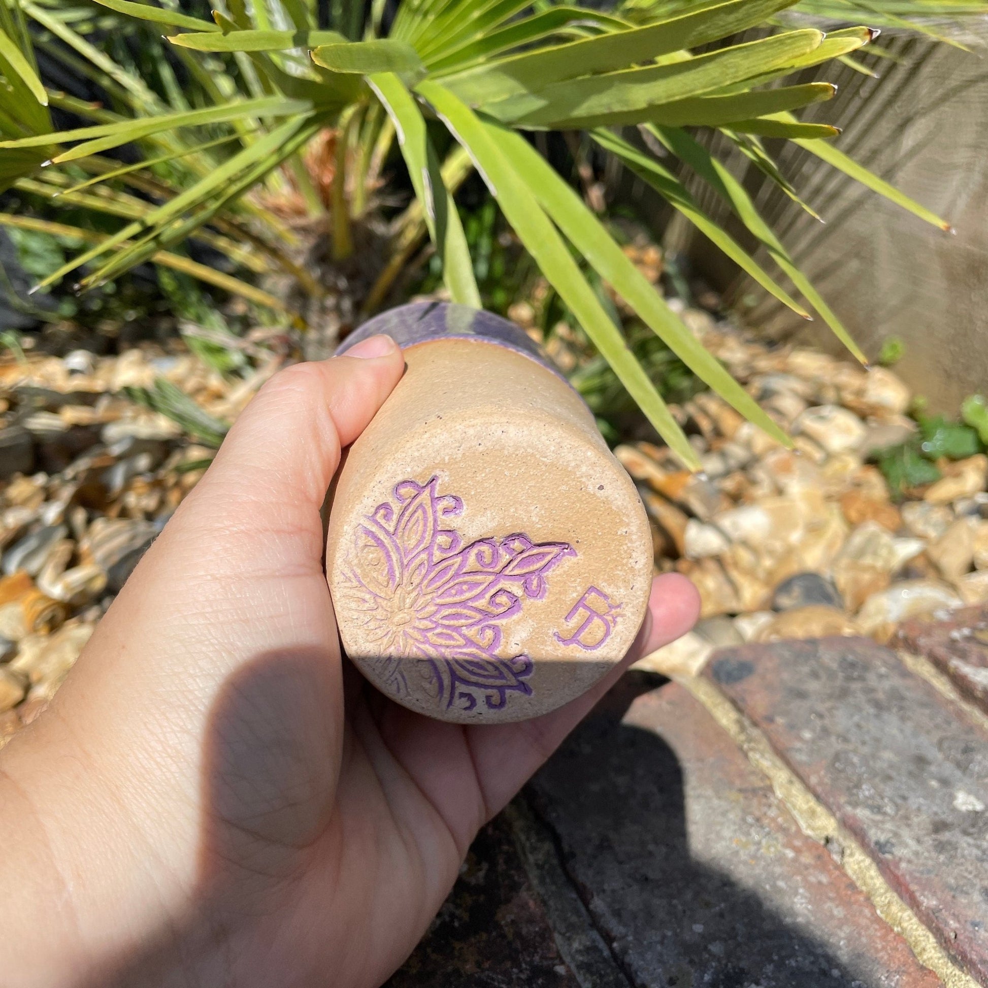 Purple Ceramic Tumbler, Handmade Modern Cup - FJD Ceramics