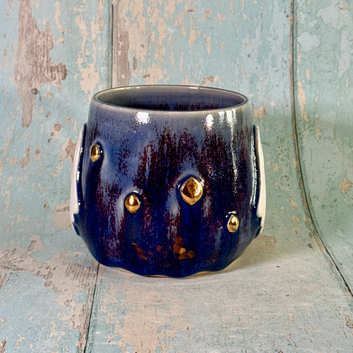 Purple Ghost Mug, Handmade Ceramic Cup, Spooky Halloween Mug - FJD Ceramics