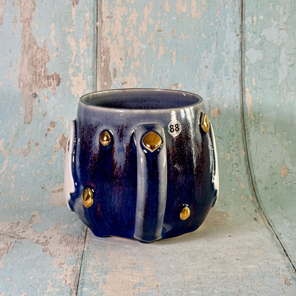 Purple Ghost Mug, Handmade Ceramic Cup, Spooky Halloween Mug - FJD Ceramics