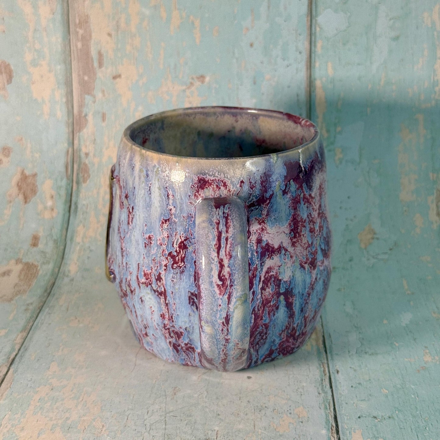 Purple Gold Moon Mug, Handmade Ceramic Mug - FJD Ceramics