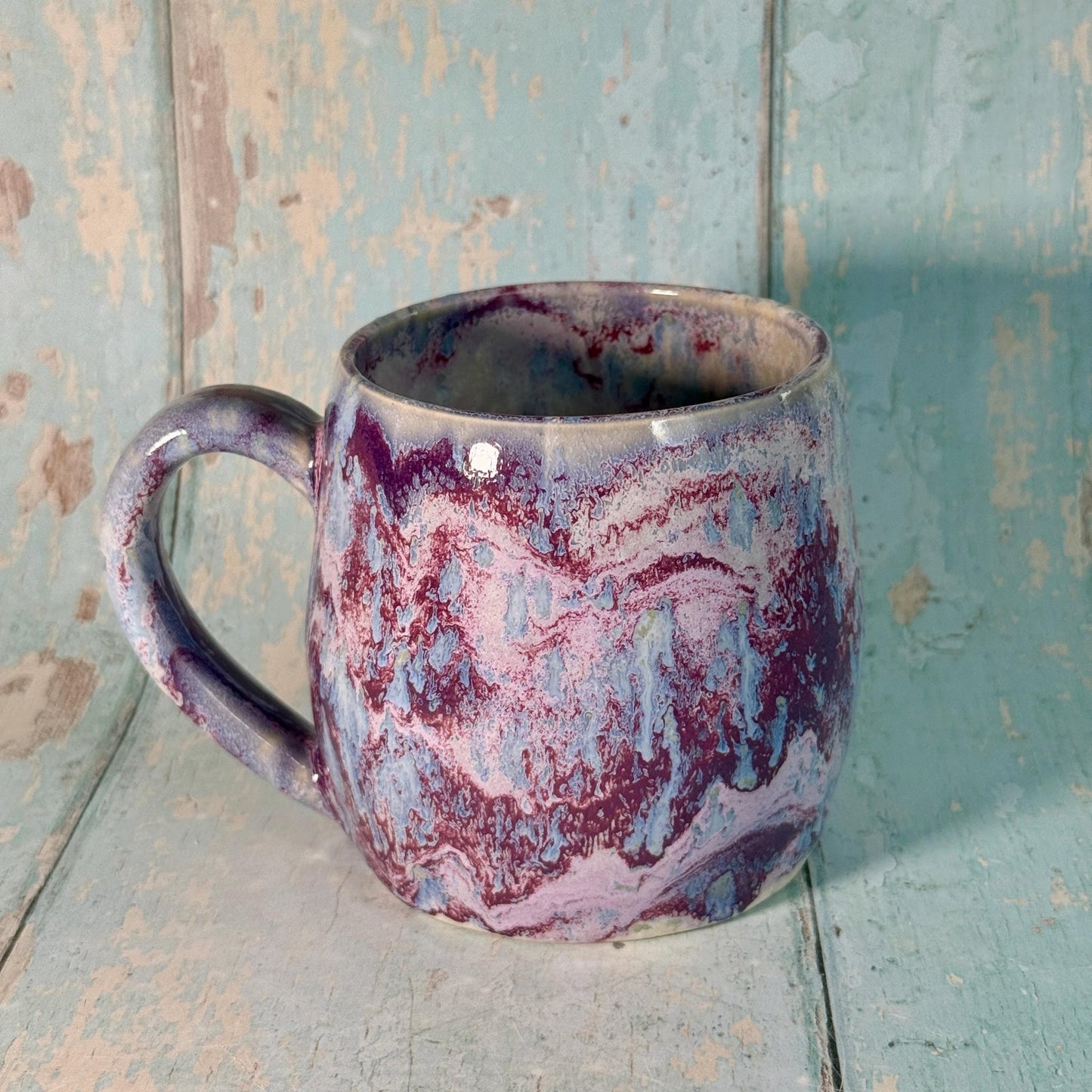 Purple Gold Moon Mug, Handmade Ceramic Mug - FJD Ceramics