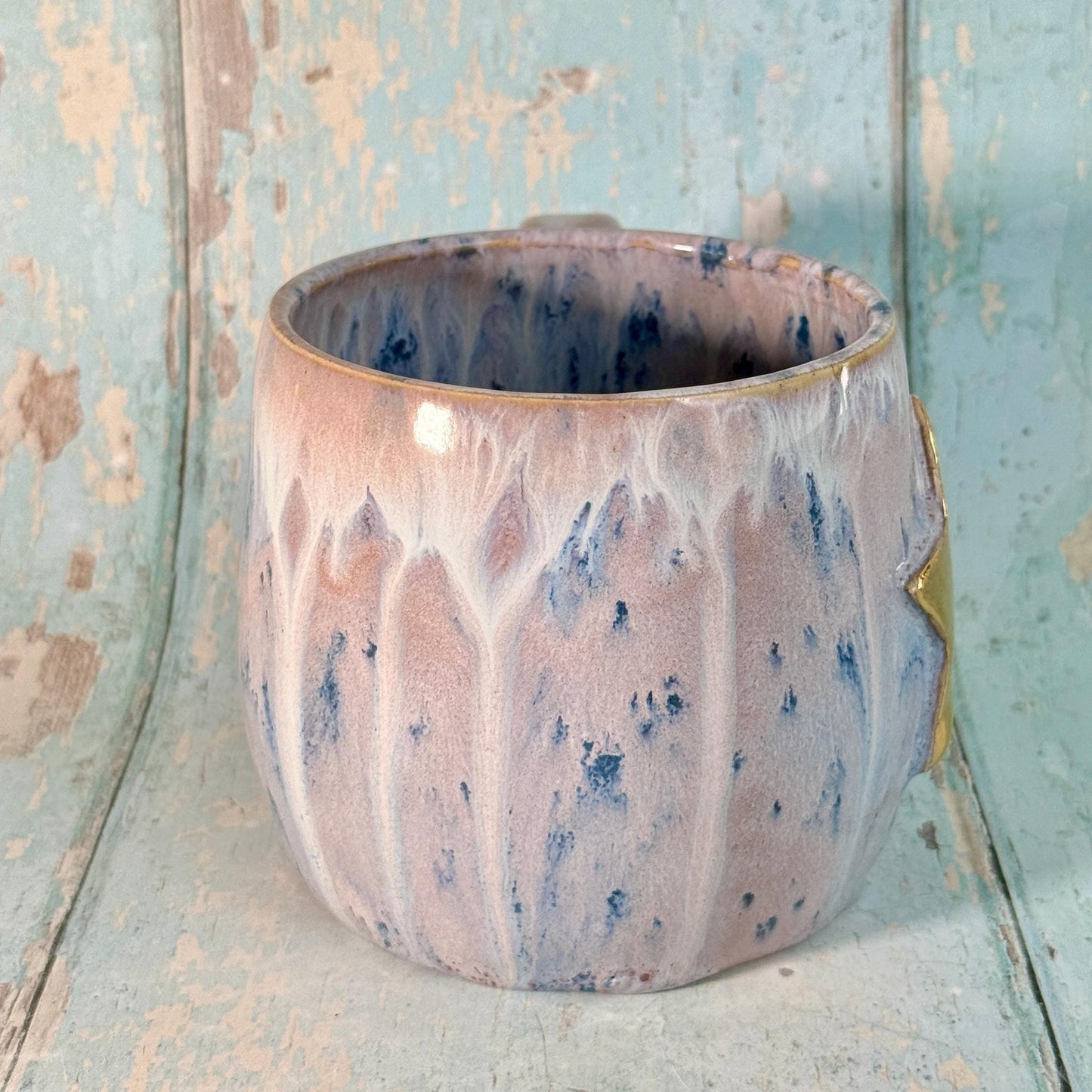 Purple Gold Star Mug, Handmade Ceramic Mug - FJD Ceramics