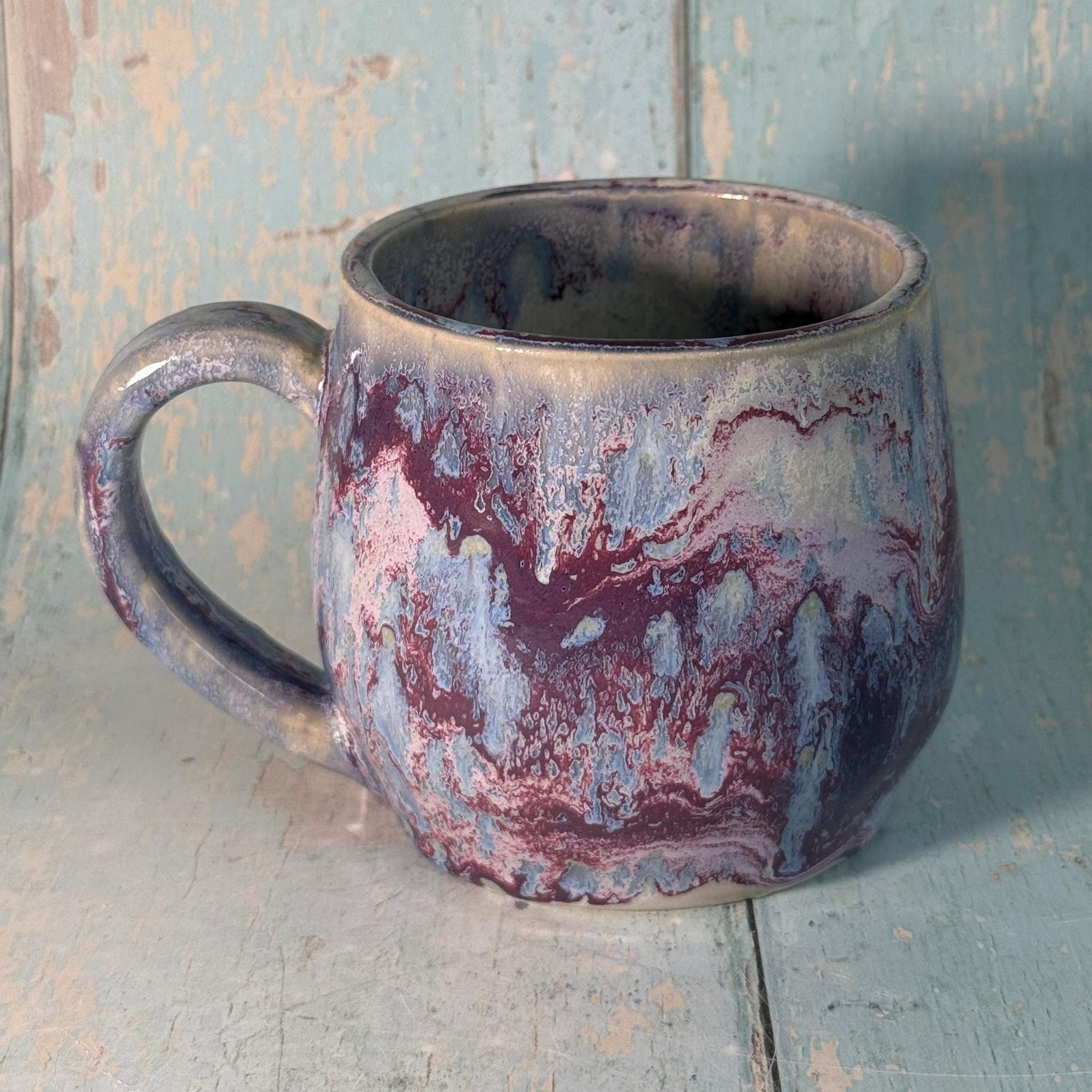 Purple Gold Star Mug, Handmade Ceramic Mug - FJD Ceramics