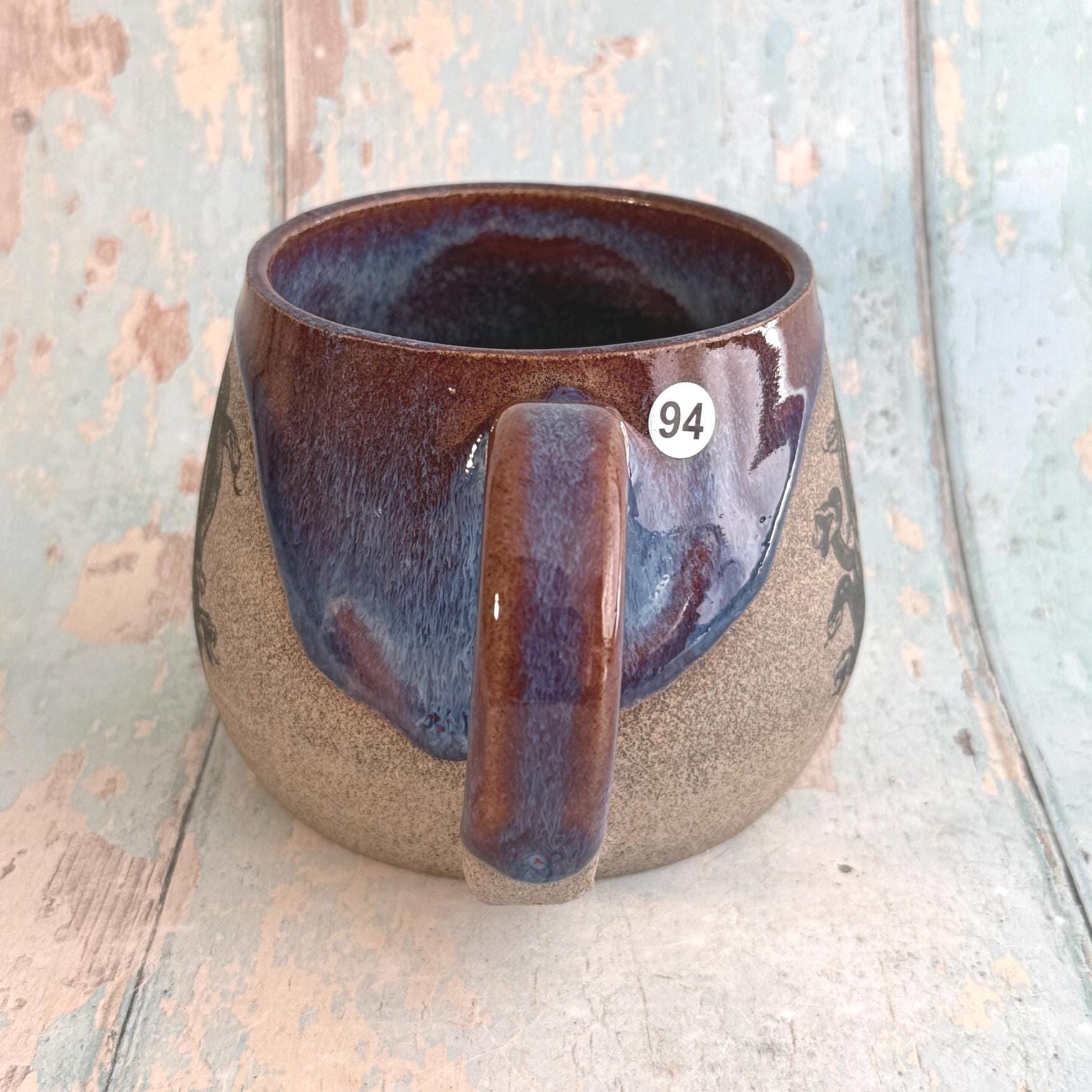 Purple Medusa Mug, Large Flower Ceramic Cup - FJD Ceramics