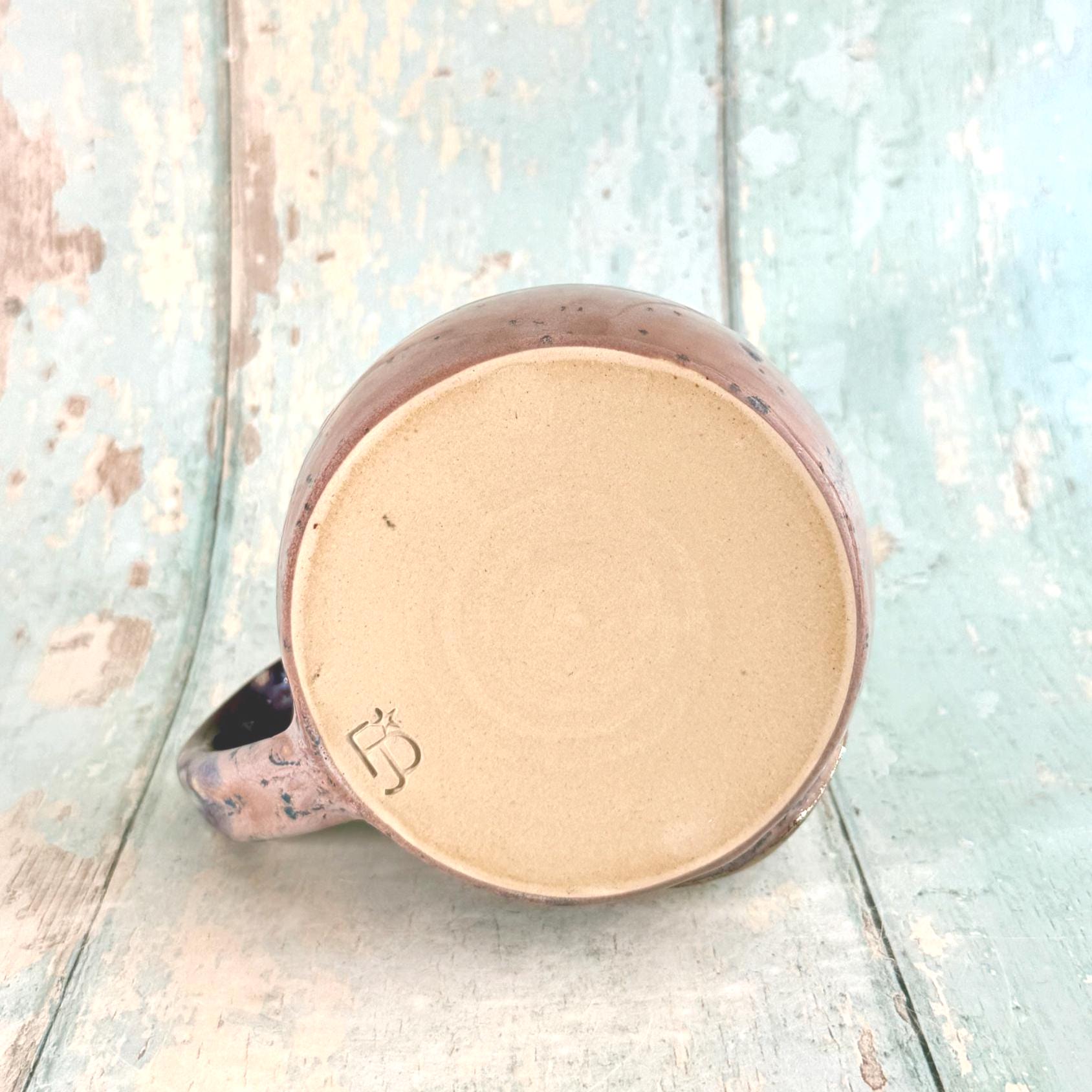 Purple Moon Celestial Mug, Large Ceramic Cup - FJD Ceramics
