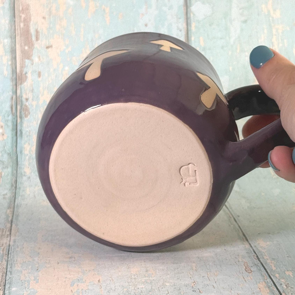 Purple Mushroom Mug, Handmade Ceramic Cup, Spooky Halloween Mug - FJD Ceramics