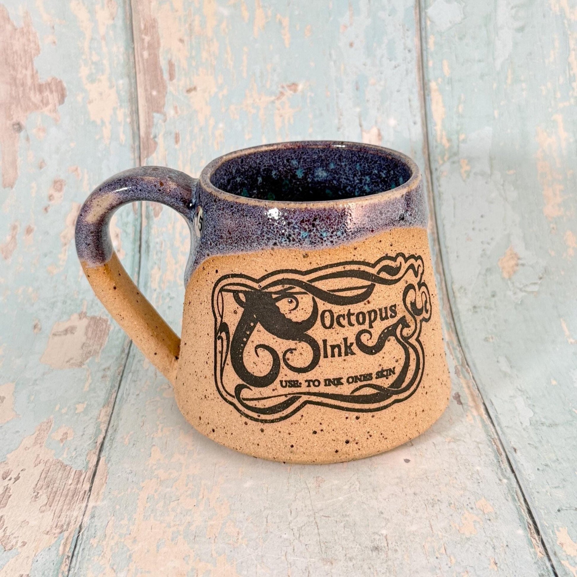 Purple Octopus Ink Halloween Witch Label Mug, Spooky Season Cup - FJD Ceramics