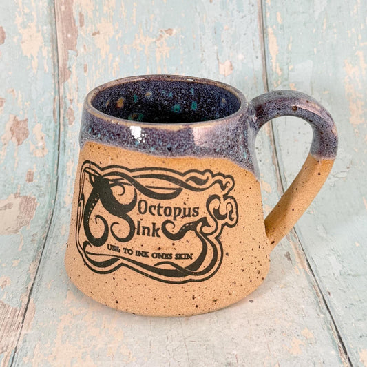 Purple Octopus Ink Halloween Witch Label Mug, Spooky Season Cup - FJD Ceramics