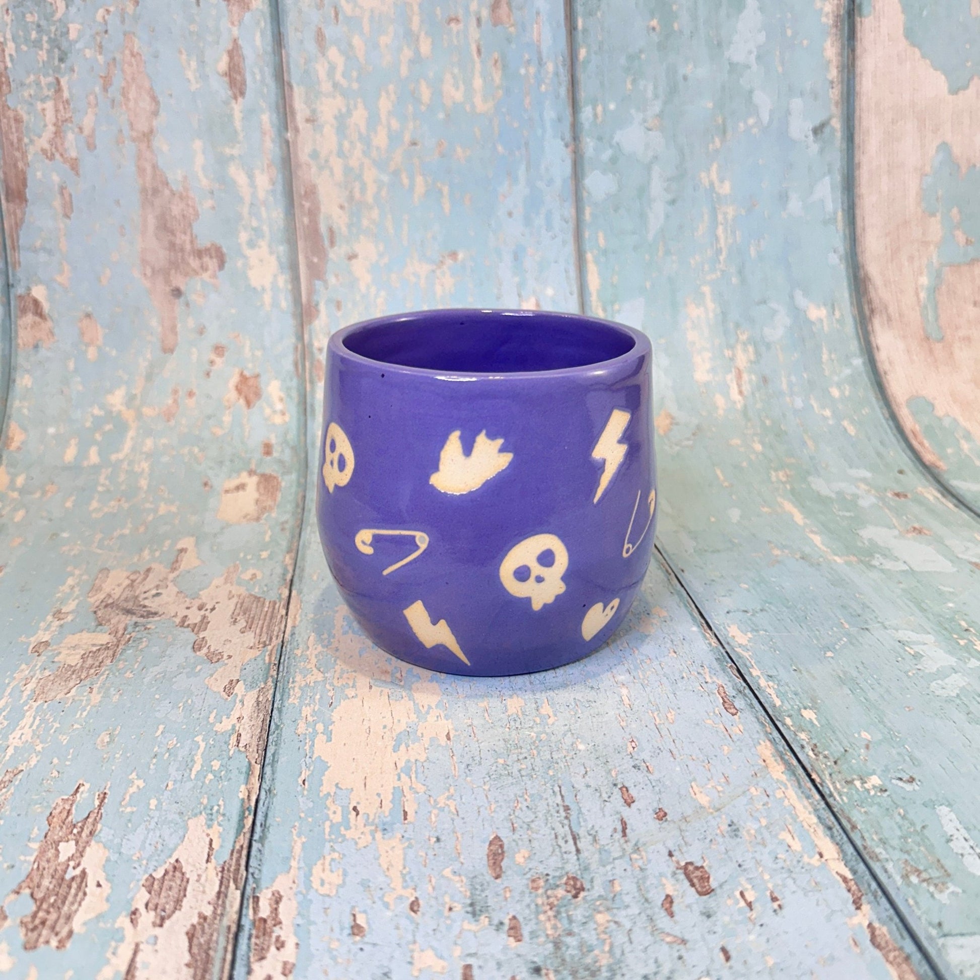 Purple Punk Mug, Handmade Ceramic Cup - FJD Ceramics