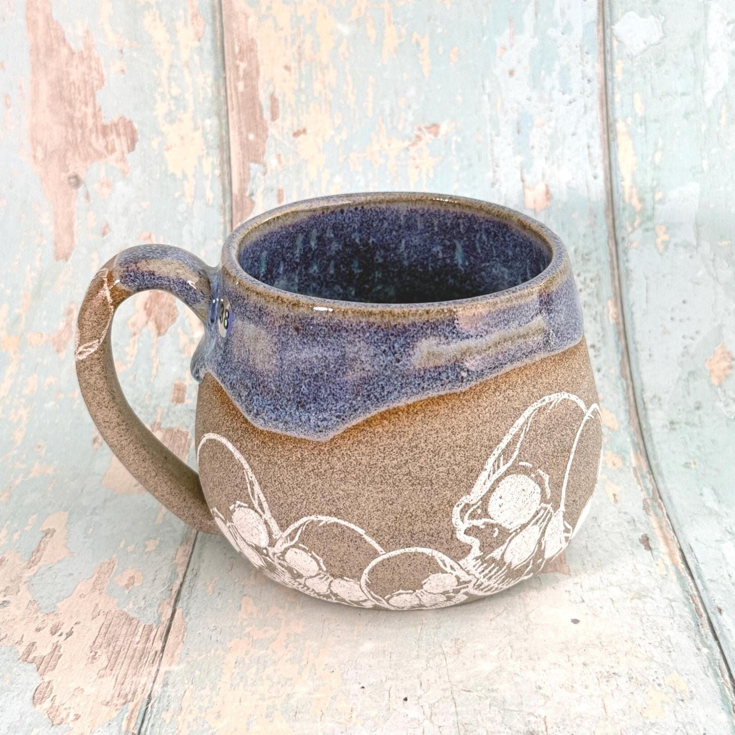 Purple Skull Mug, Handmade Ceramic Cup - FJD Ceramics