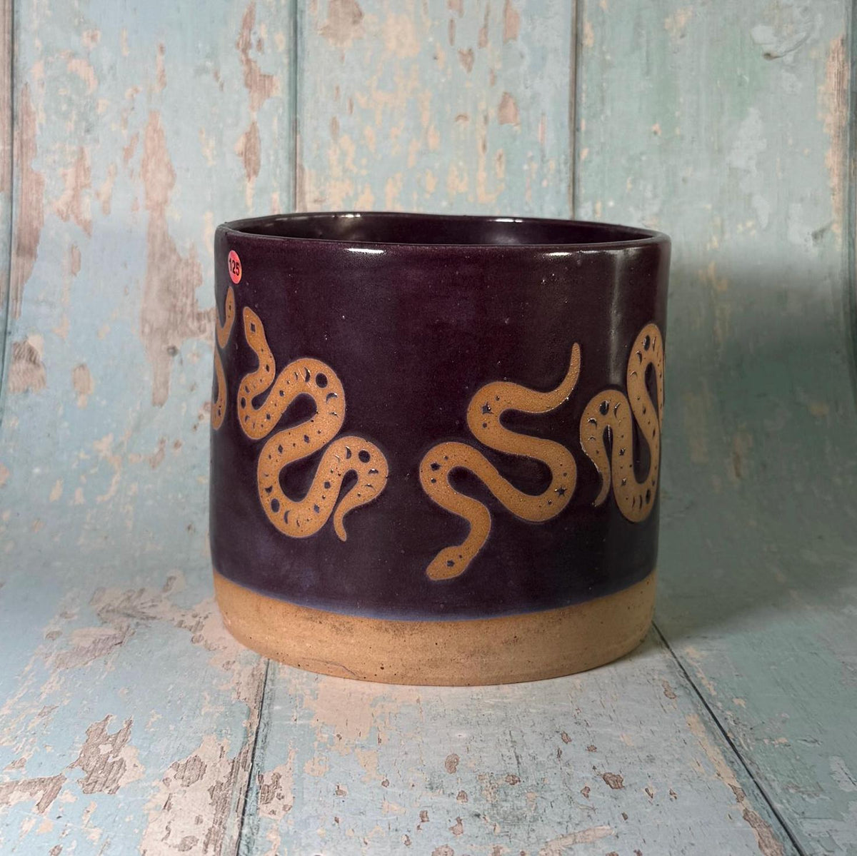 Purple Snake Planter, Ceramic Plant Pot - FJD Ceramics