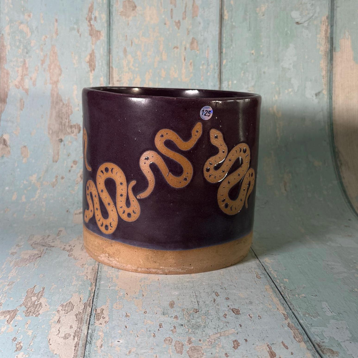 Purple Snake Planter, Ceramic Plant Pot - FJD Ceramics