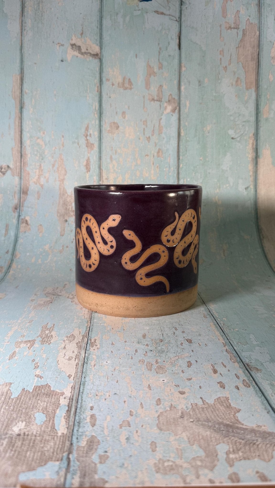 Purple Snake Planter, Ceramic Plant Pot - FJD Ceramics