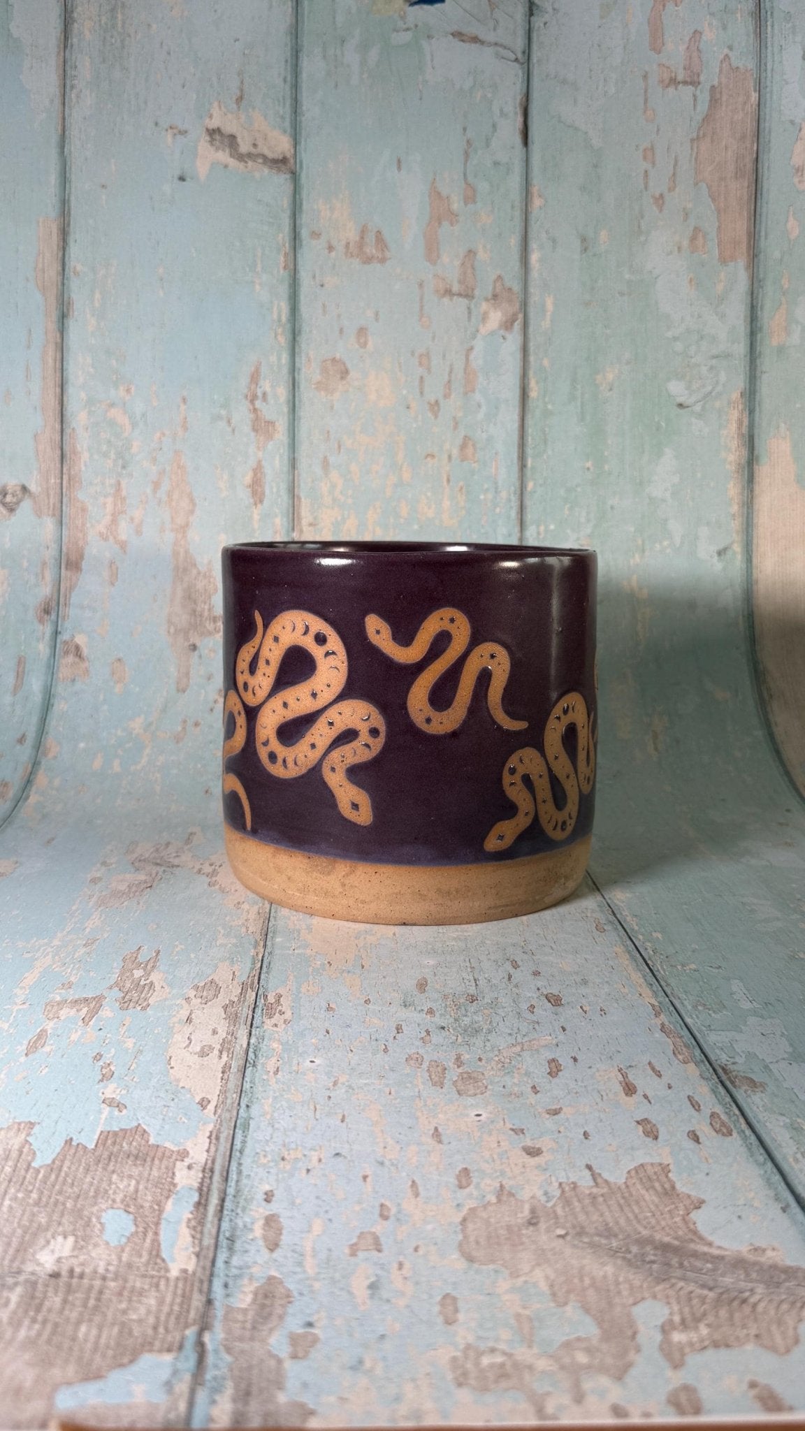 Purple Snake Planter, Ceramic Plant Pot - FJD Ceramics