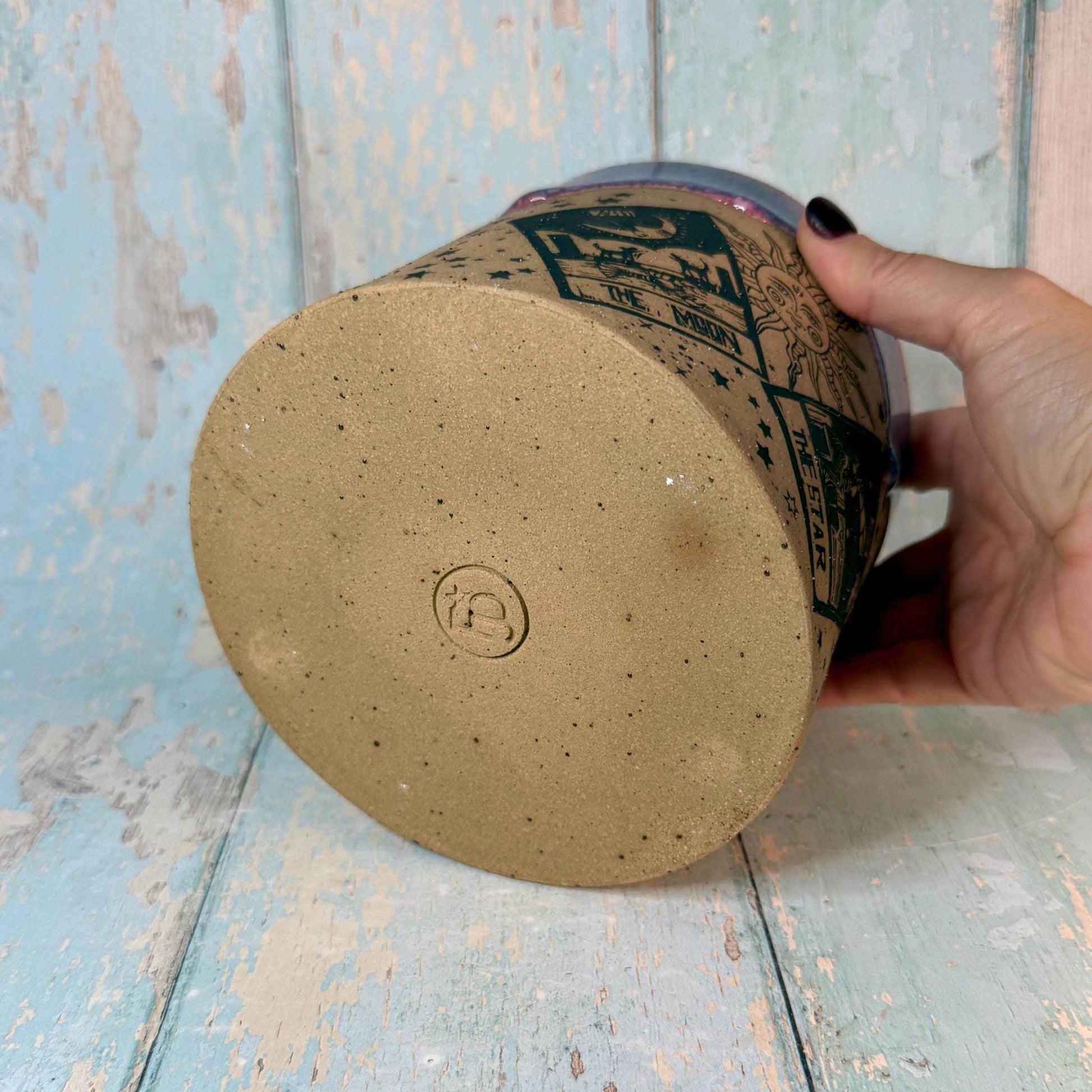 Purple Tarot Ceramic Planter, Indoor Plant Pot - FJD Ceramics