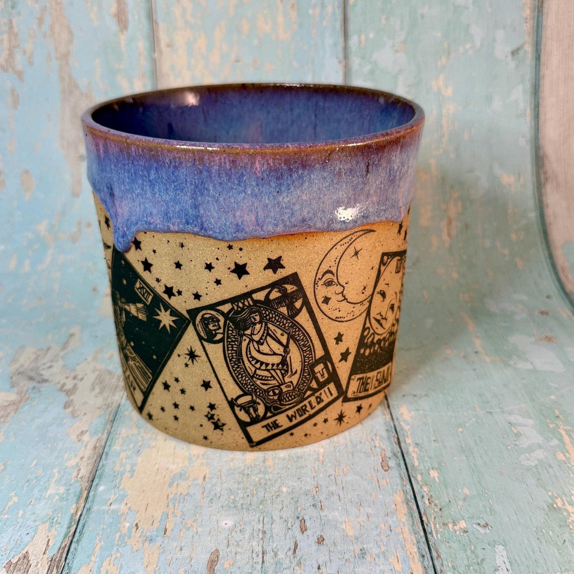 Purple Tarot Ceramic Planter, Indoor Plant Pot - FJD Ceramics