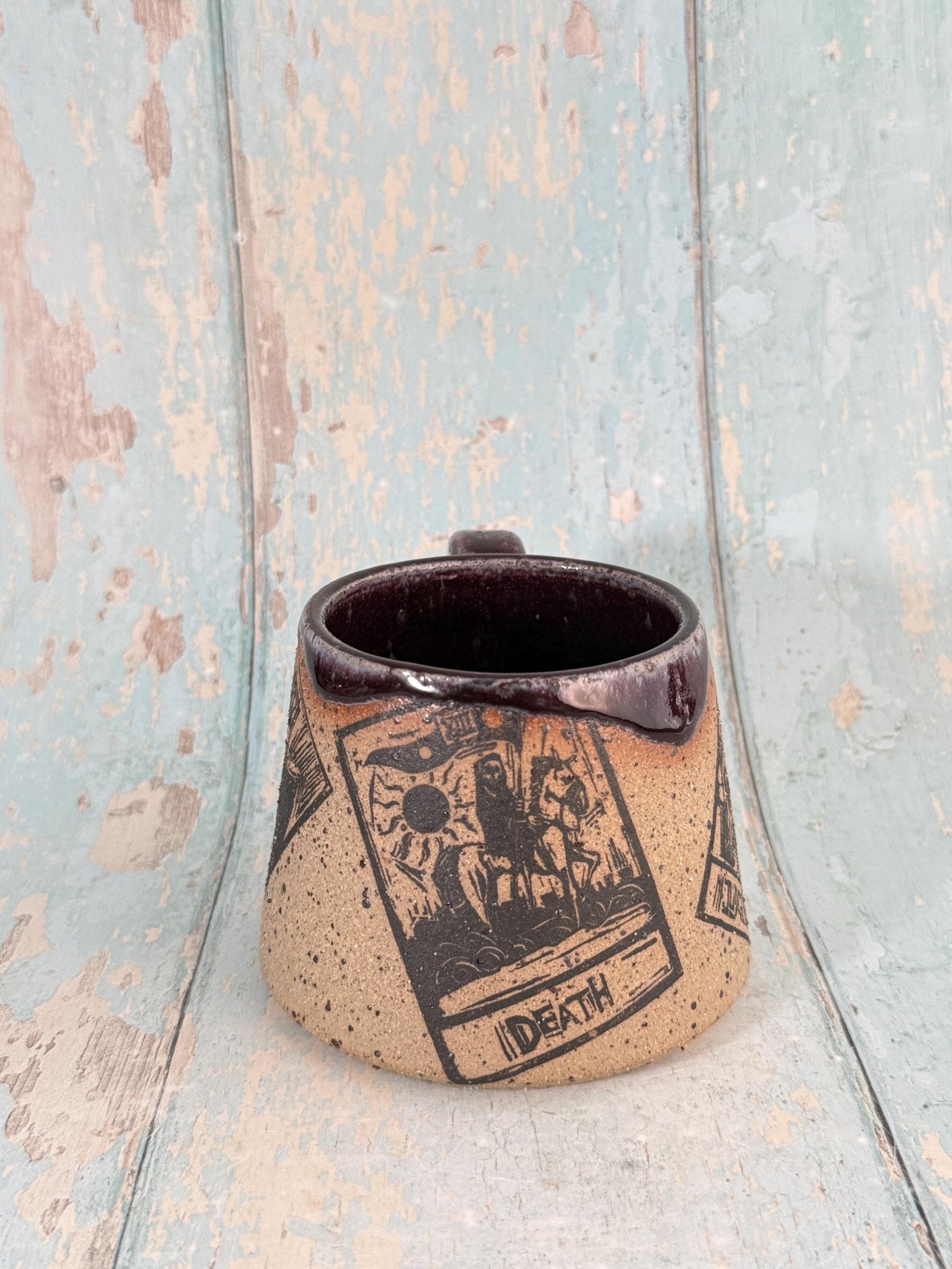 Purple Tarot Mug, Large Ceramic Cup - FJD Ceramics