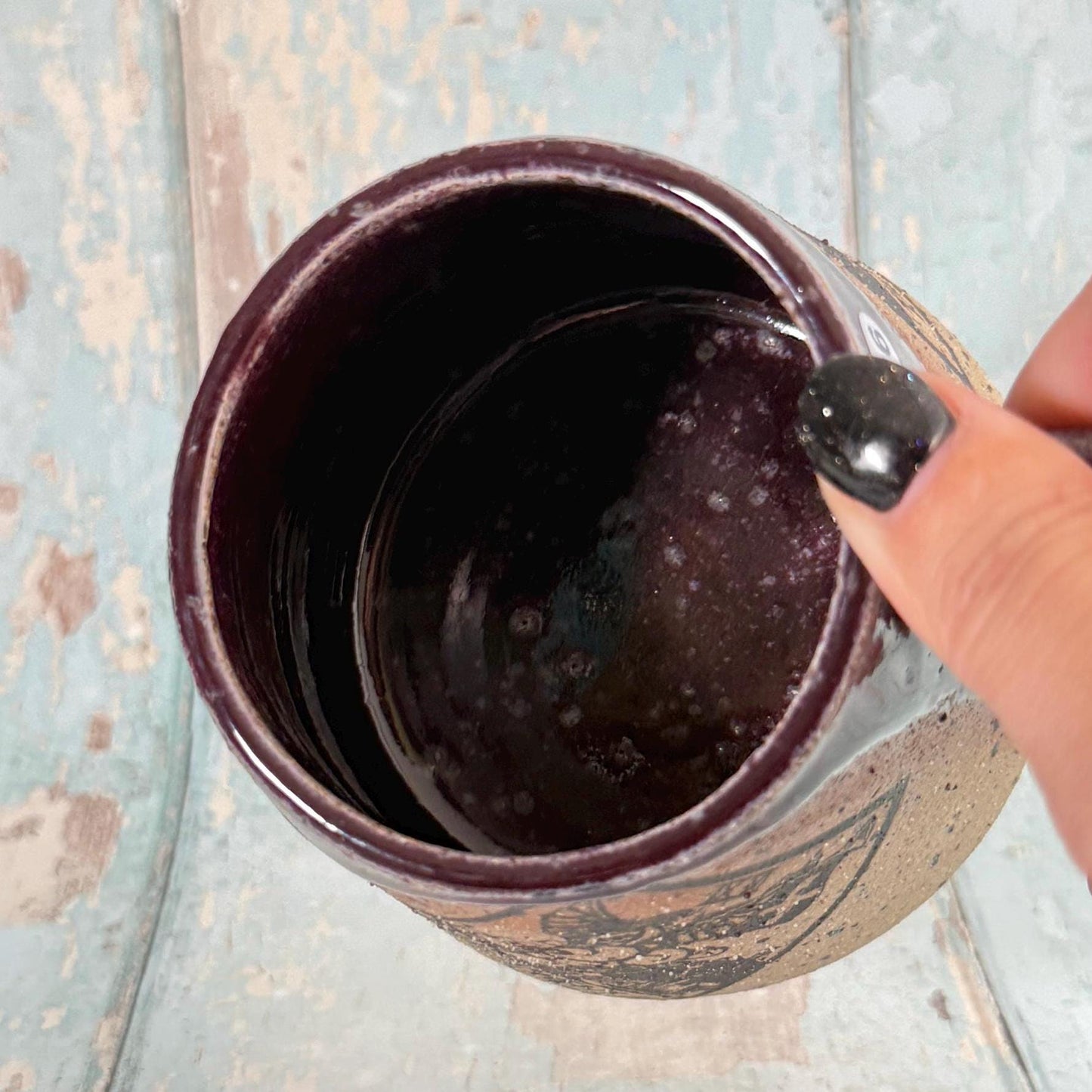 Purple Tarot Mug, Large Ceramic Cup - FJD Ceramics