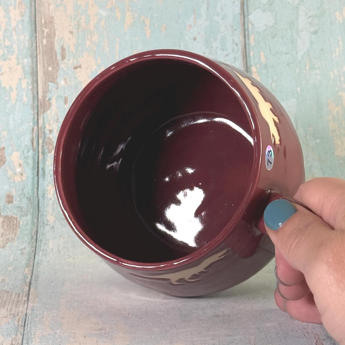 Red Dinosaur Mug, Large Ceramic Cup - FJD Ceramics