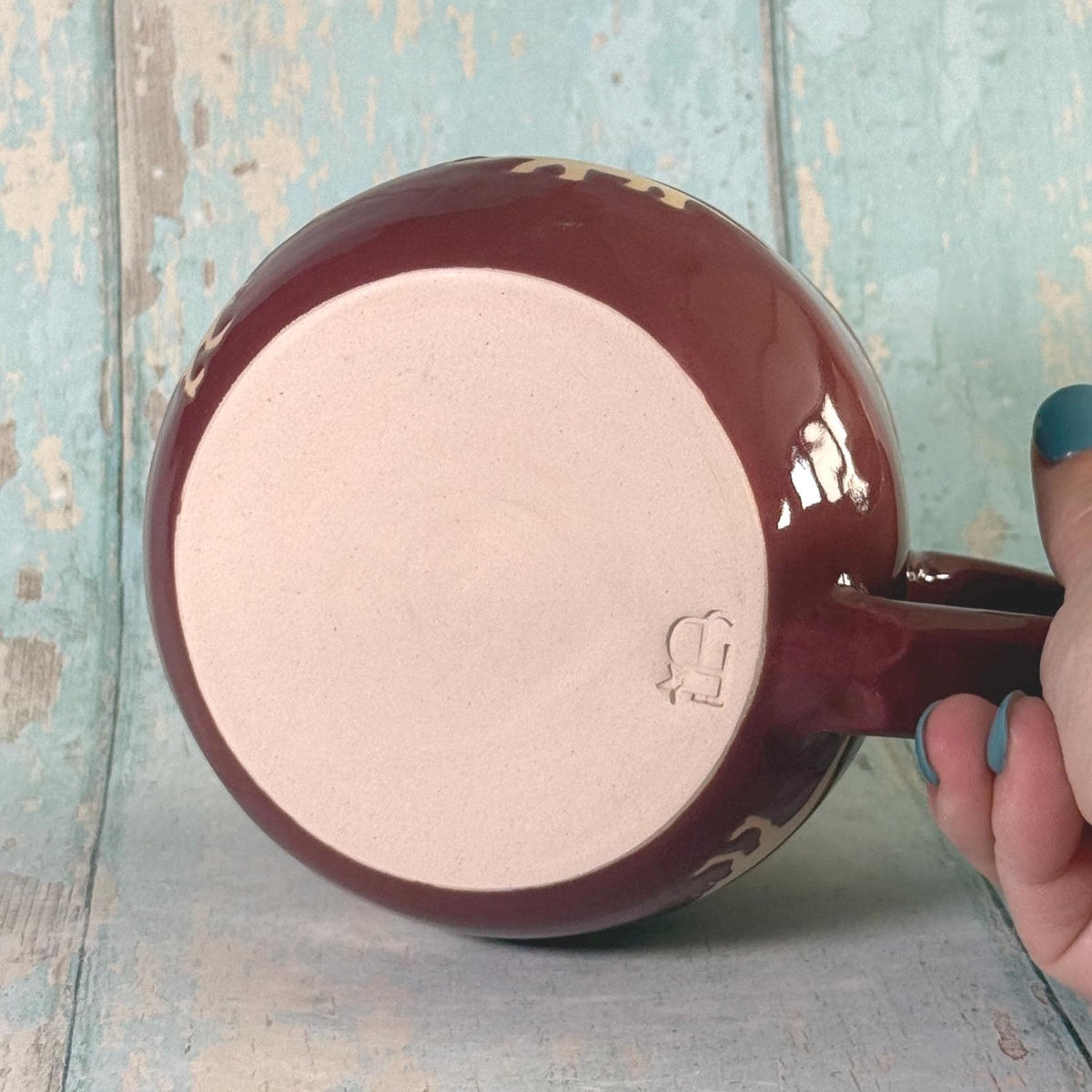Red Dinosaur Mug, Large Ceramic Cup - FJD Ceramics