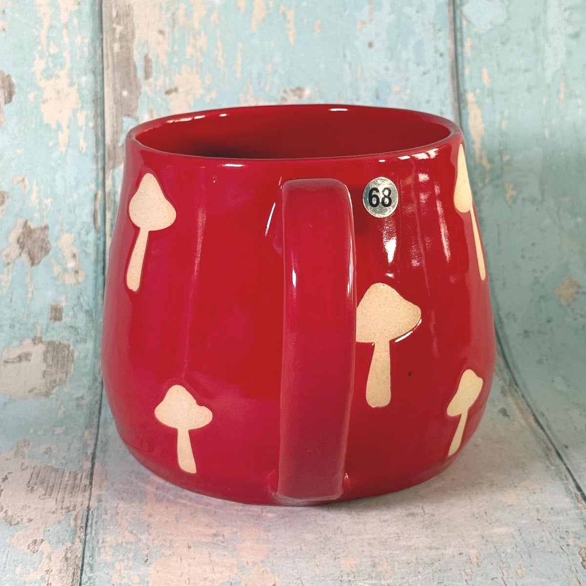 Red Mushroom Mug, Handmade Ceramic Cup - FJD Ceramics