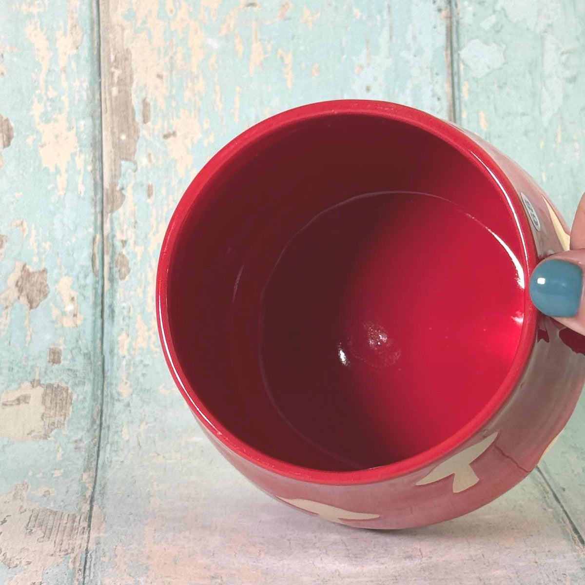 Red Mushroom Mug, Handmade Ceramic Cup - FJD Ceramics