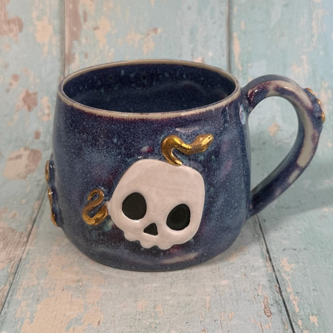 Skull and Snake Mug, Handmade Ceramic Cup - FJD Ceramics