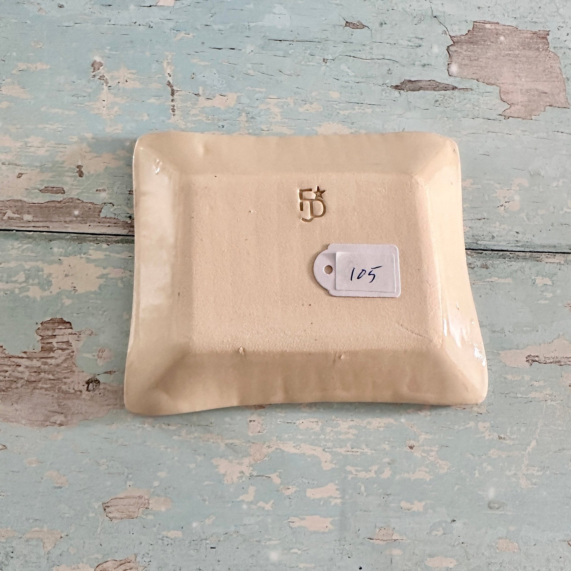 Small Floral Blue Ring Dish, Handmade Ceramic Pot - FJD Ceramics