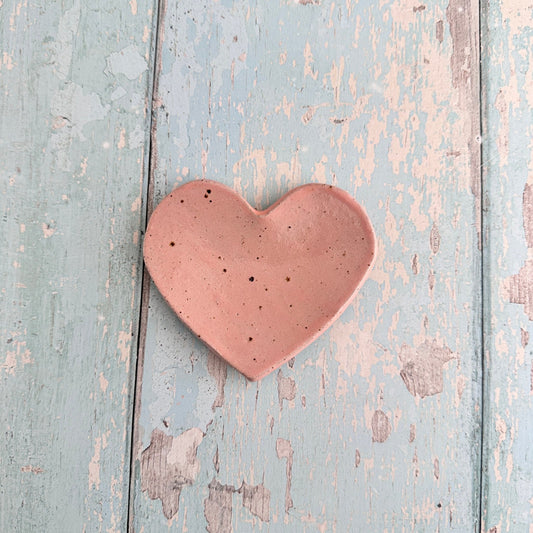 Small Pink Heart Ring Dish, Handmade Ceramic Pot - FJD Ceramics