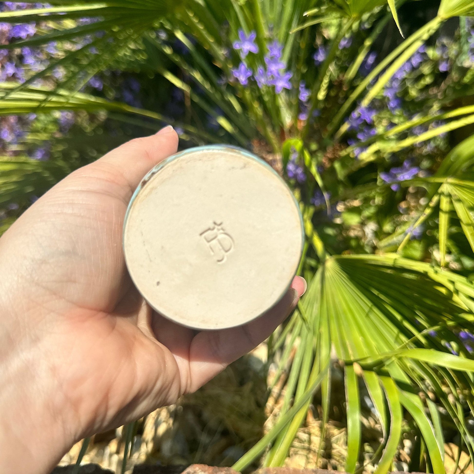 Tall Ceramic Cold Drink Straw Holding Tumbler, Handmade Modern Blue and Purple Cup - FJD Ceramics