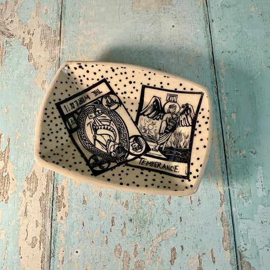 Tarot Card Jewellery Dish, Handmade Ceramic Pot - FJD Ceramics