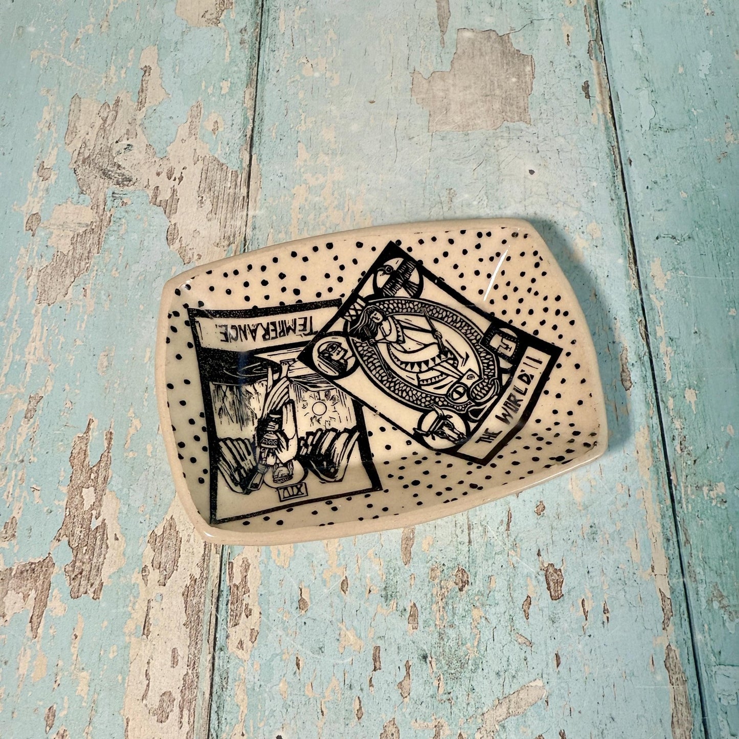 Tarot Card Jewellery Dish, Handmade Ceramic Pot - FJD Ceramics