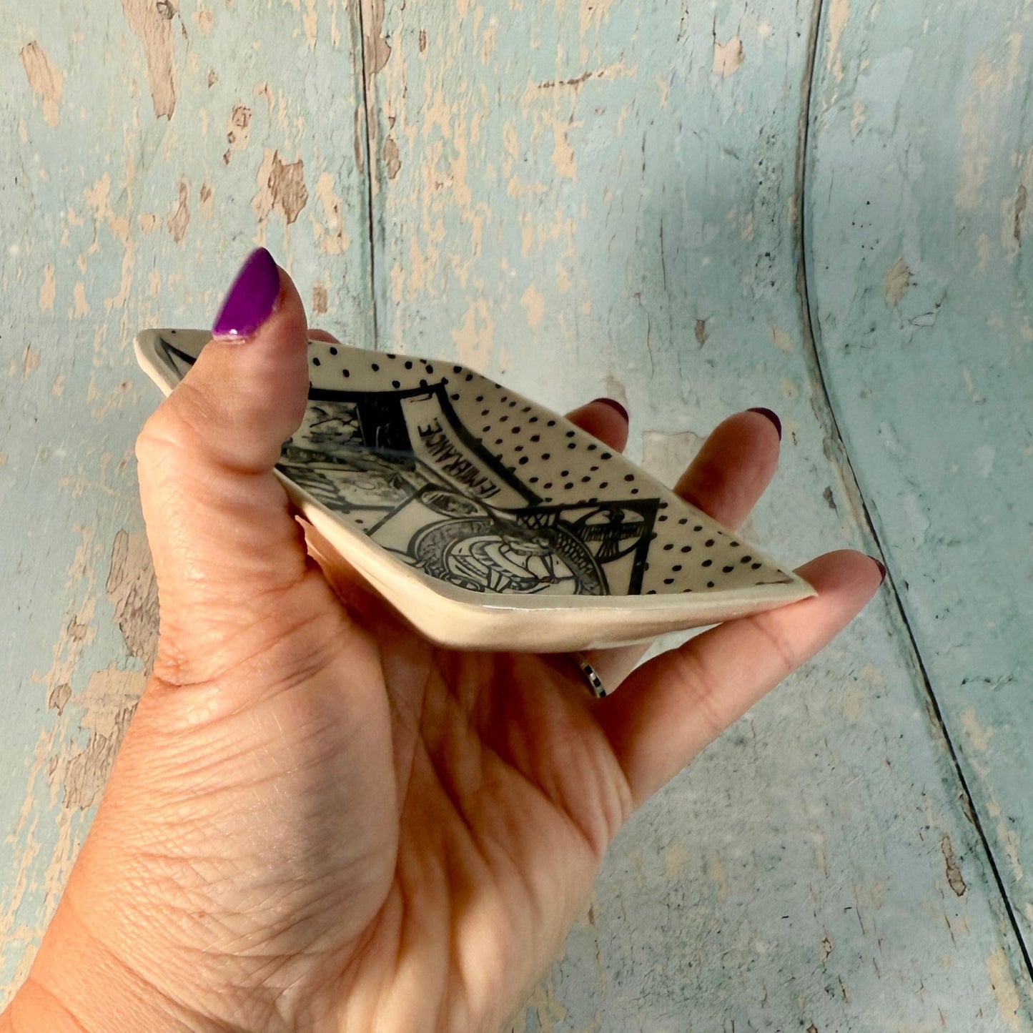 Tarot Card Jewellery Dish, Handmade Ceramic Pot - FJD Ceramics