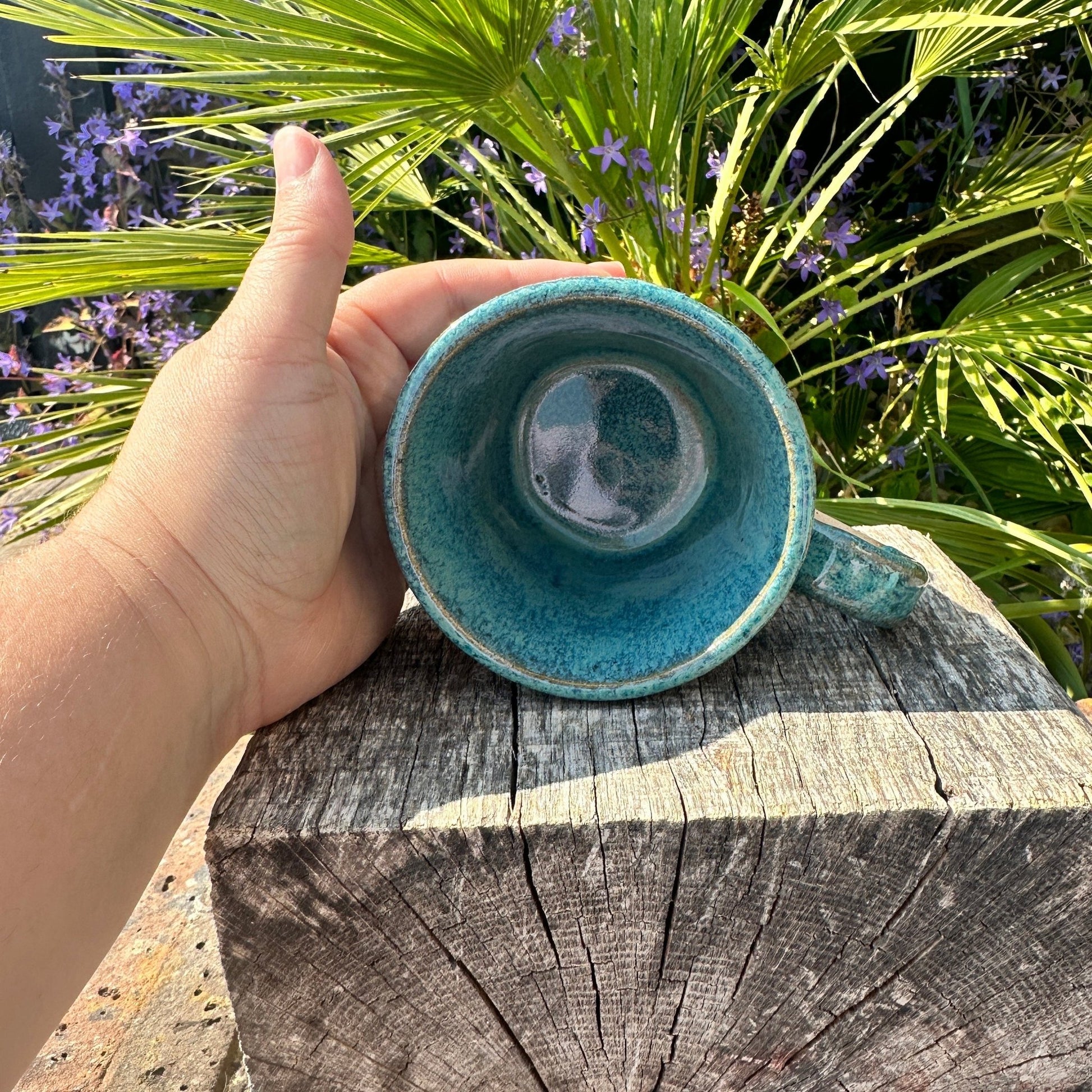 Turquoise Ceramic Mug, Handmade Cup - FJD Ceramics