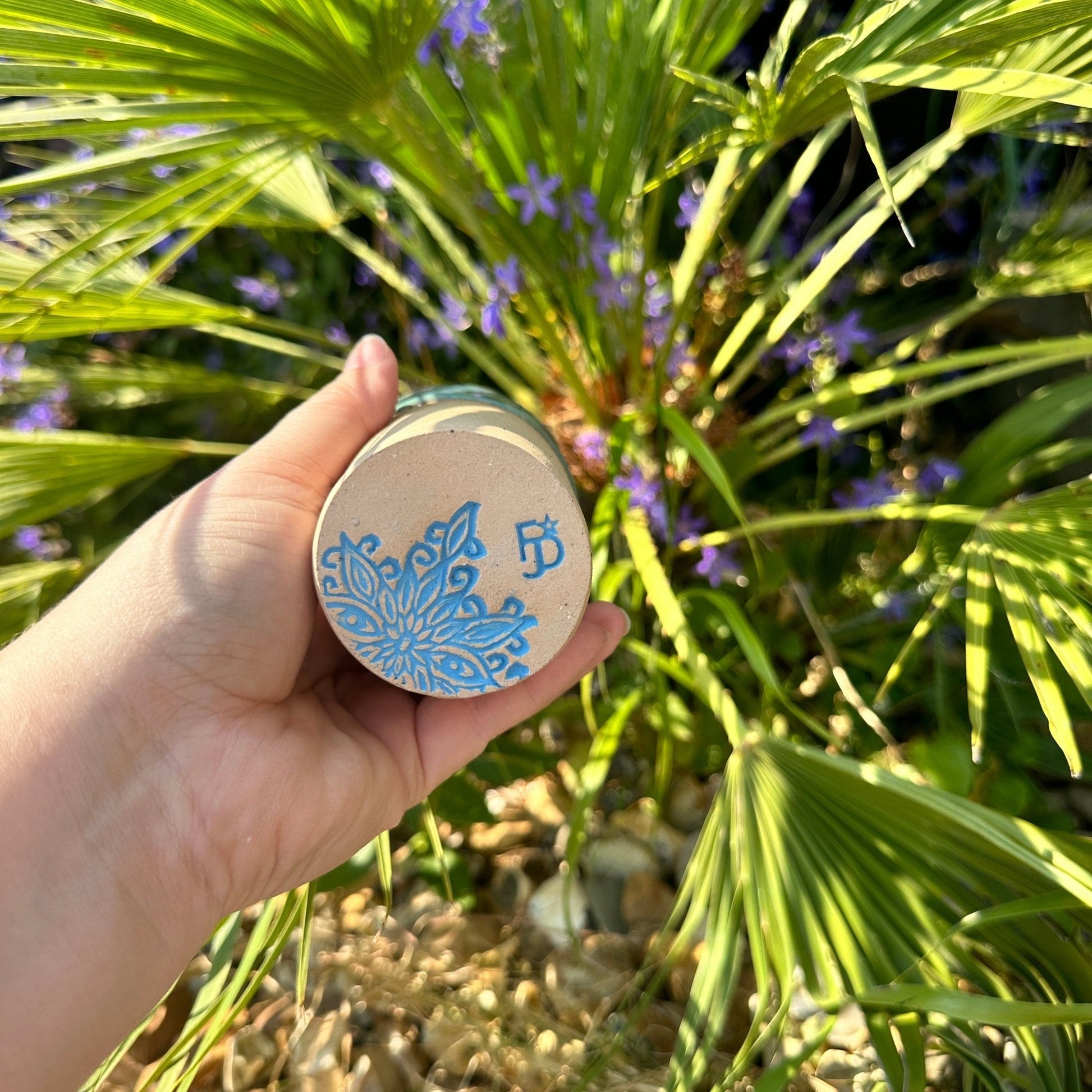 Turquoise Ceramic Tumbler, Handmade Modern Cup - FJD Ceramics