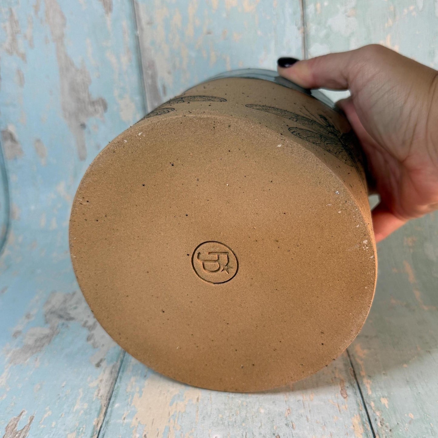 Turquoise Dragonfly Planter, Ceramic Plant Pot - FJD Ceramics