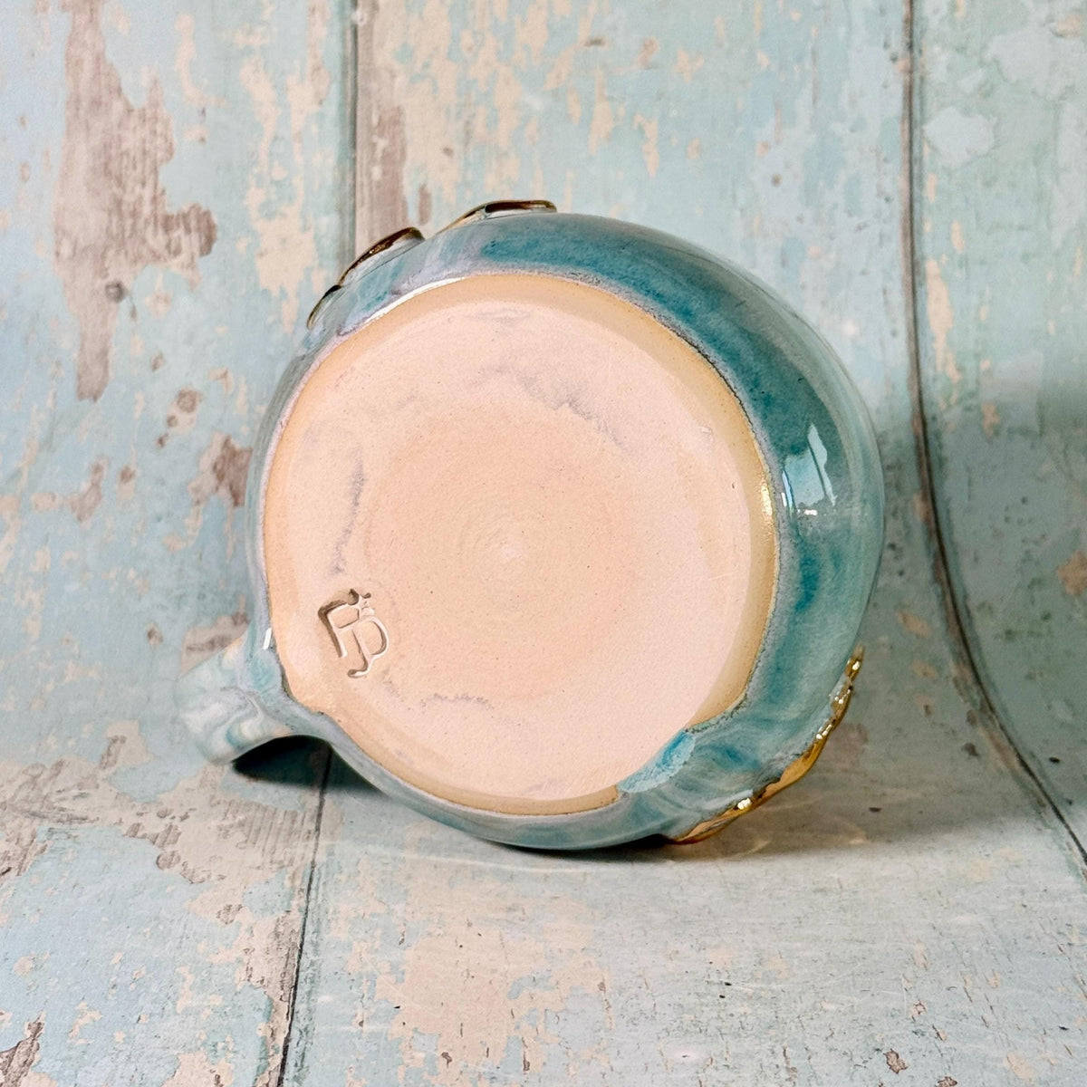 Turquoise Snake Mug, Handmade Ceramic Cup - Second - FJD Ceramics