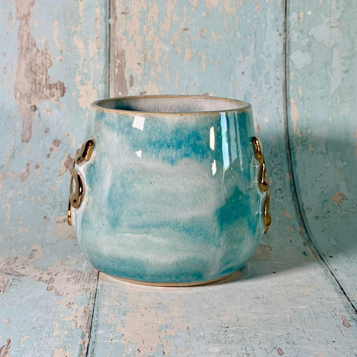 Turquoise Snake Mug, Handmade Ceramic Cup - Second - FJD Ceramics