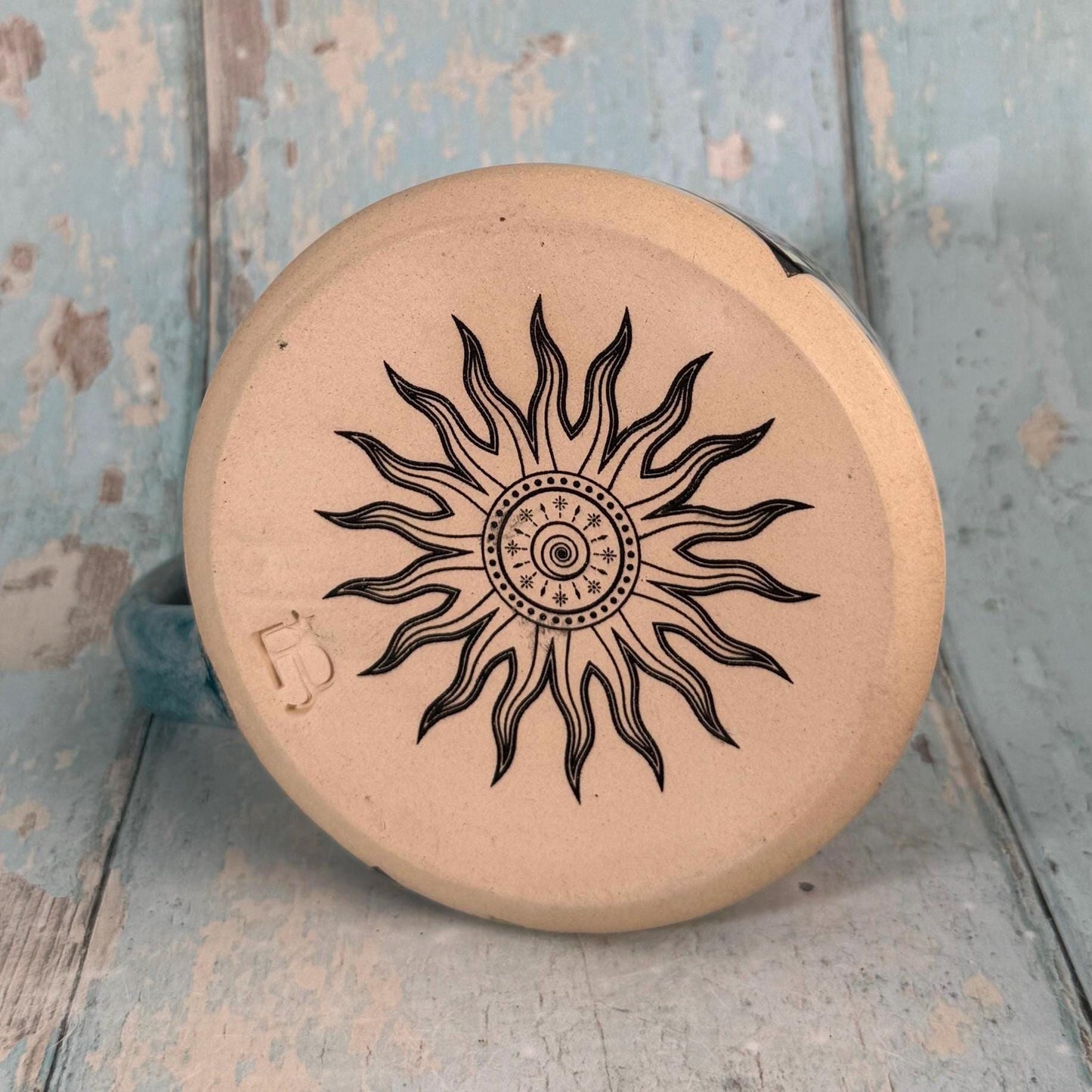 Turquoise Tarot Mug, Large Ceramic Cup - FJD Ceramics